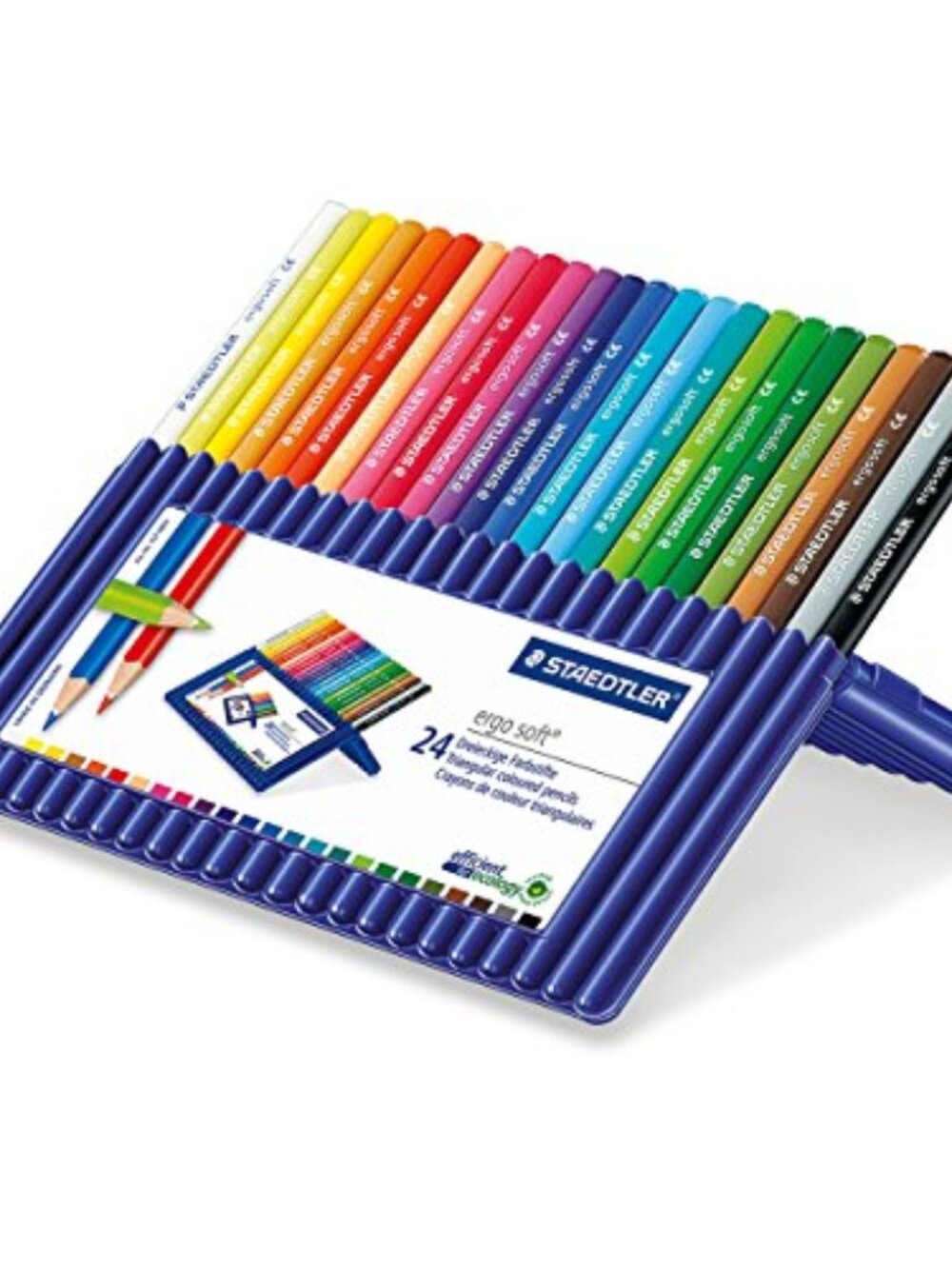 STAEDTLER Ergosoft Colored Pencils Set of 24 Stand-Up Case 157 SB24